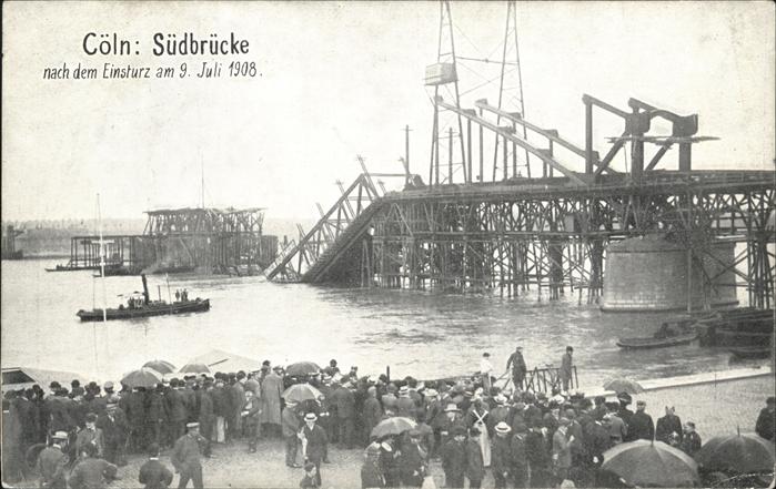 Koeln Rhein Coeln Suedbruecke 09.07.1908 Dampfschiff