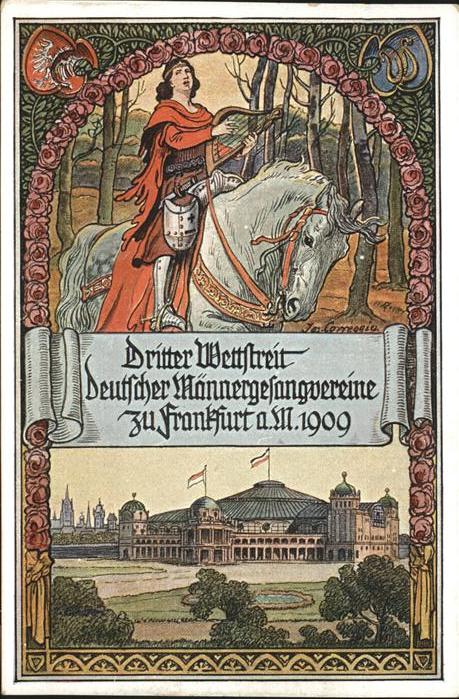 Frankfurt Main Dritter Wettstreit 1909 Pferde