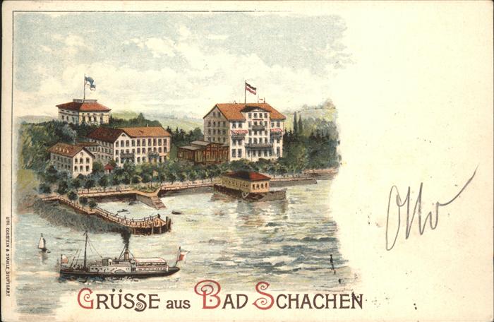 Bad Schachen Lindau Dampfschiff Fahnen