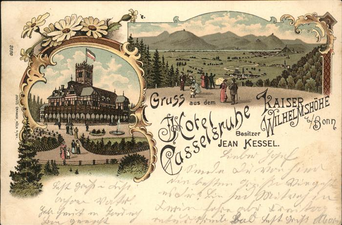 Kessenich Bonn Kaiser Wilhelmshoehe Bes. Jean Kessel Hotel Casselruhe