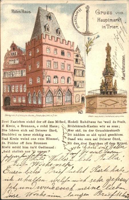 TRIER  CITY Hauptmarkt Rots Haus Geschichte