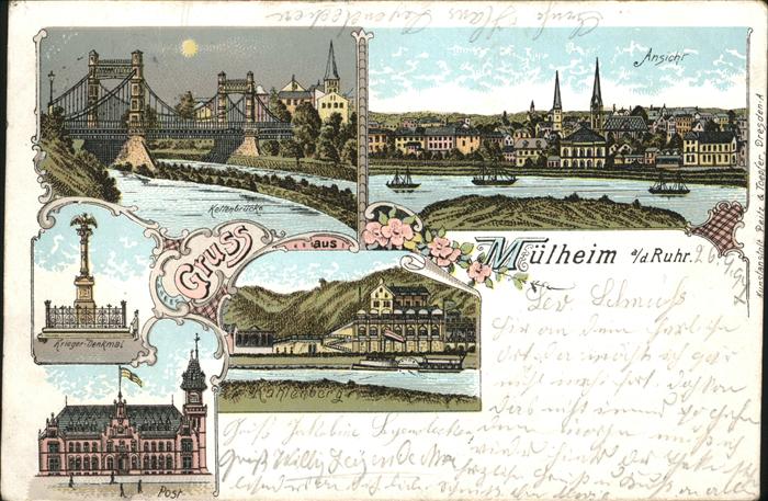 Muelheim Ruhr Kettenbrücke Krieger Denkmal Post