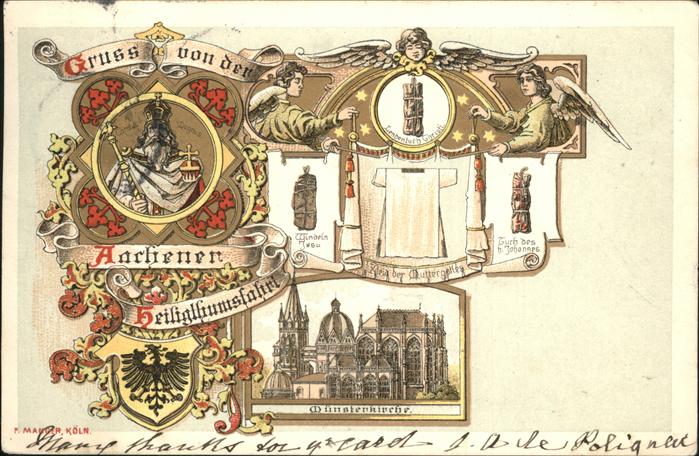 Aachen Heiligthumsfahrt Engel Wappen Münsterki