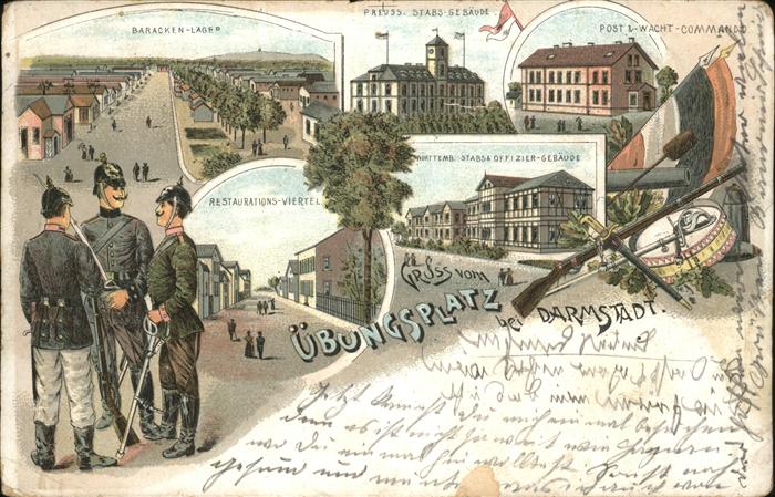 Darmstadt Soldaten Baracken Lager Post