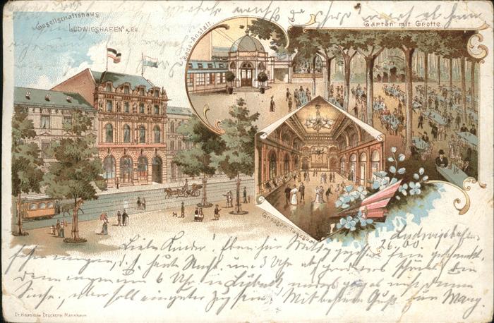 Ludwigshafen Rhein Gesellschaftshaus Tanzsaal Strassenbahn