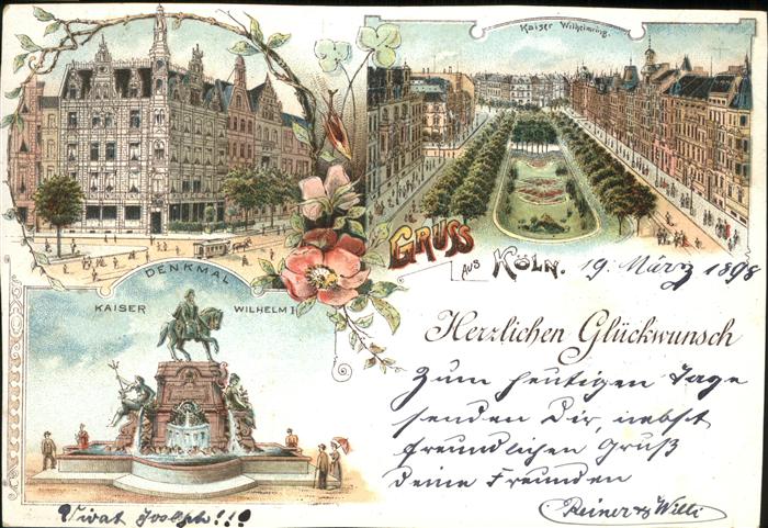 Koeln Rhein Kaiser Wilhelm Denkmal Strassenbahn