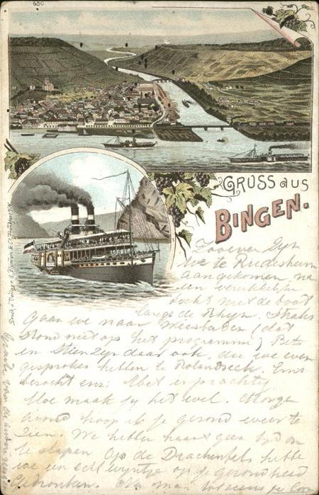 Bingen Rhein Panorama Rhein Dampfer
