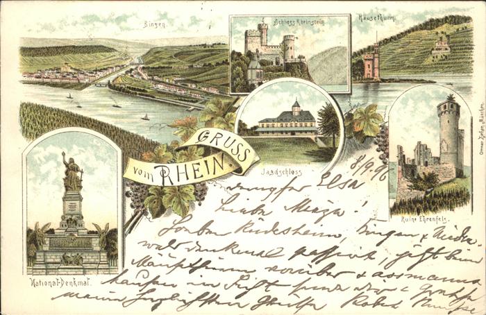Bingen Rhein National-Denkmal Jagdschloss Schloss Rh
