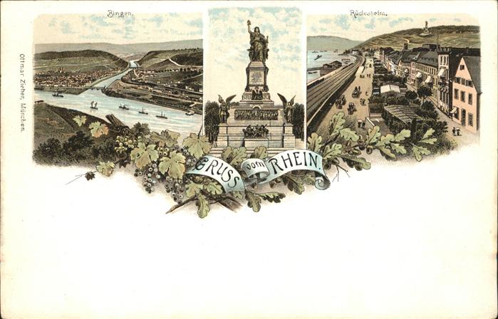 Bingen Rhein Panorama Bingen Rüdesheim Denkmal
