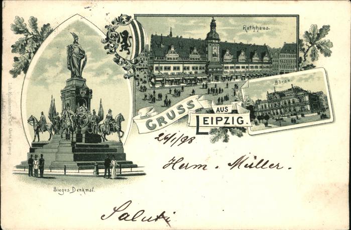 LEIPZIG Sachsen Siegesdenkmal Rathaus Boerse