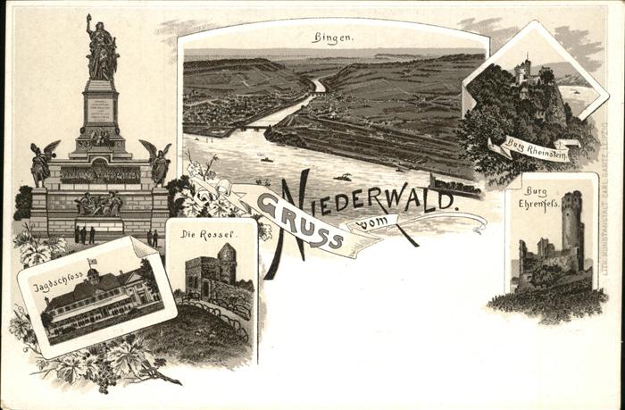 Bingen Rhein Denkmal Jagdschloss Niederwald Burg Ehrenfels Rheinstein Rossel