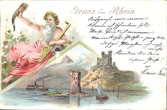 Bingen Rhein Mäuseturm Ruine Ehrenfels Dampfer Bacch