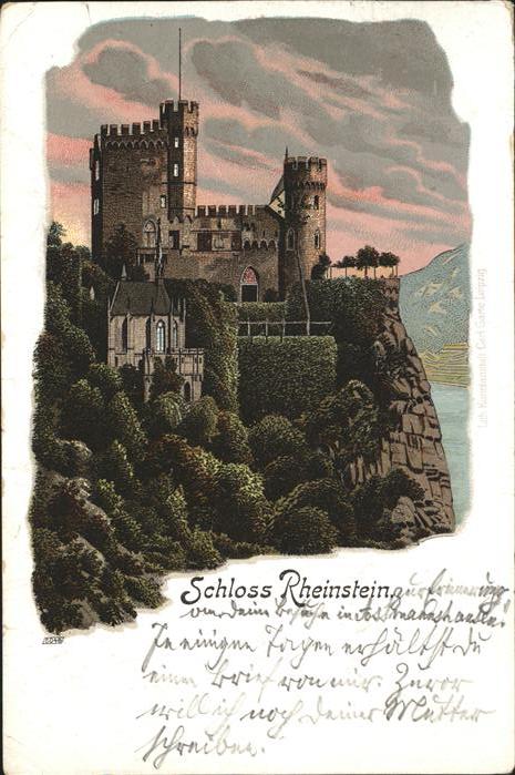 Trechtingshausen Burg Schloss Rheinstein Künstlerkarte