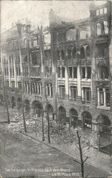 Leipzig Volkshaus nach Brand 1920