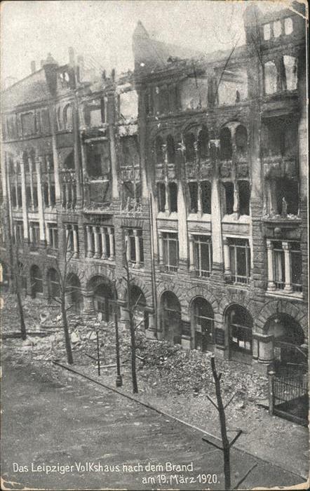 Leipzig Volkshaus nach Brand 1920