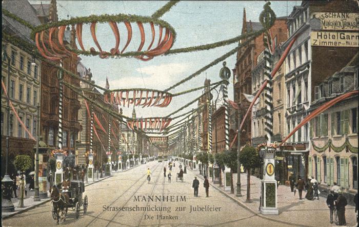 Mannheim Strassenschmückung zur Jubelfeier Die P