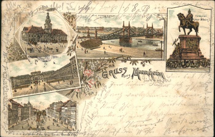 Mannheim Rathaus Neckarbrücke Kaiser Wilhelm Den