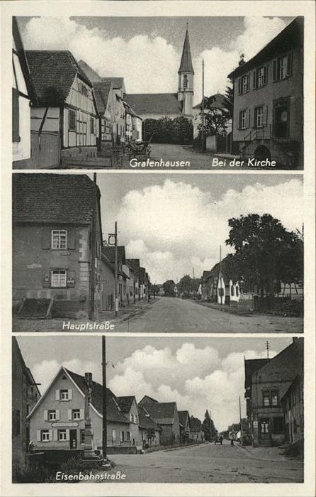 Grafenhausen Schwarzwald Partie an der Kirche Hauptstrasse Eisen