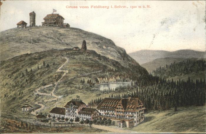 Feldberg Schwarzwald Feldbergturm mit Gasthaus Bismarckdenkmal Hotel Feldberger
