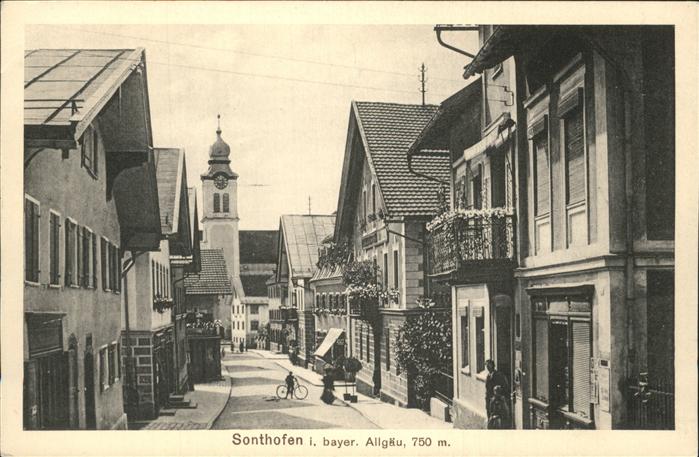 Sonthofen Oberallgaeu Partie an der Kirche