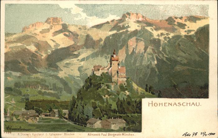 Aschau Chiemgau Burg Hohenaschau Künstlerkarte