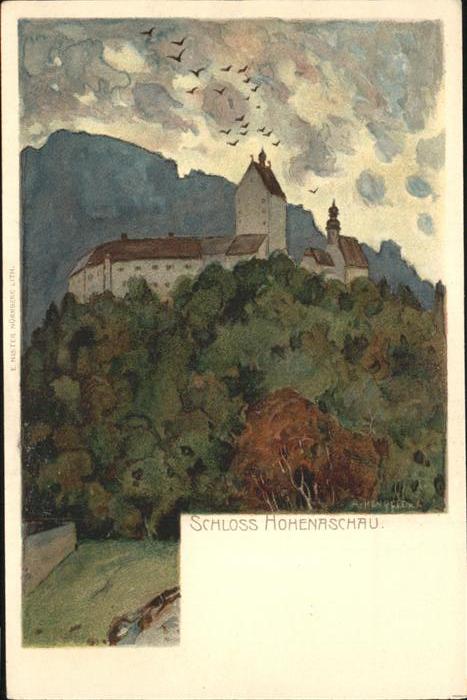 Aschau Chiemgau Schloss Hohenaschau Kuenstlerkarte