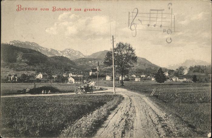 Bernau Chiemsee Blick vom Bahnhof Chiemgauer Alpen