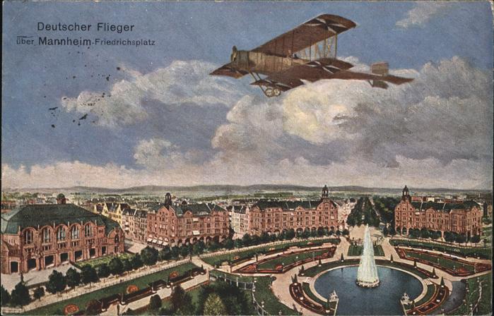 Mannheim Deutscher Flieger Doppeldecker Friedric