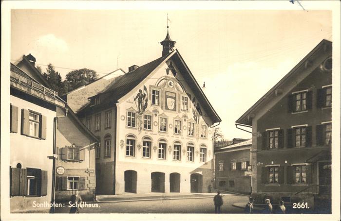 Sonthofen Oberallgaeu Schulhaus Fassadenmalerei