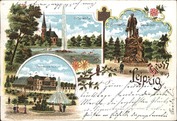 Leipzig Lutherkirche Bismarckdenkmal Palmengart