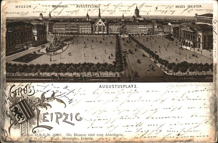 Leipzig Augustusplatz Museum Brunnen Augusteum