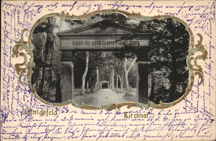 Koenigsfeld Schwarzwald Kirchhof Prägedruck