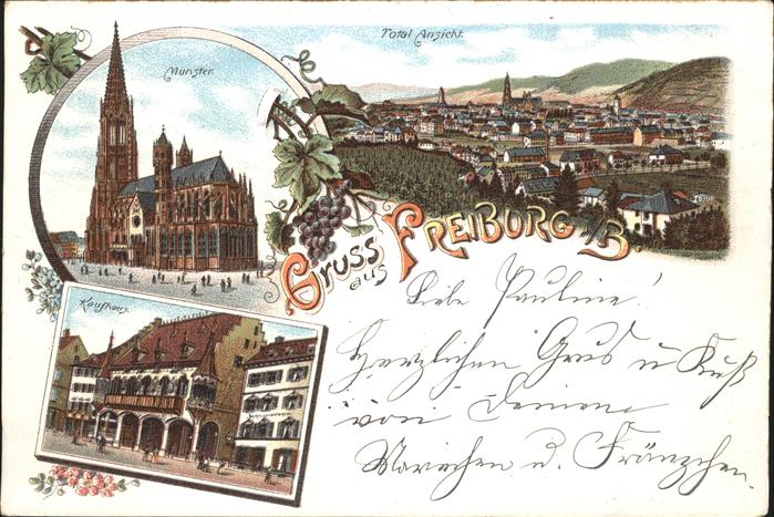 Freiburg Breisgau Totalansicht Münster Kaufhaus