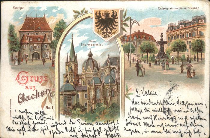 Aachen Ponttor Dom Turmpartie Kaiserplatz Kais