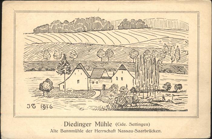 Saarbruecken Diedinger Mühle Herrschaft Nassau-Saarb