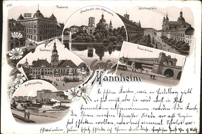 Mannheim Postamt Stadtpark Sternwarte Schillerpl