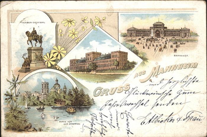 Mannheim Kaiserdenkmal Schloss Bahnhof Stadtpark