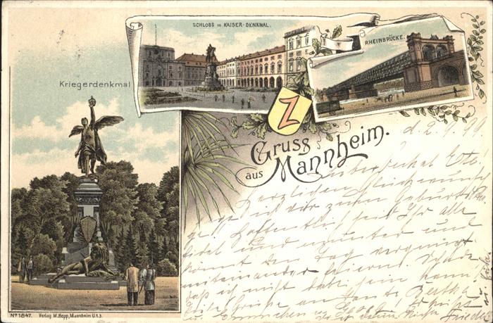 Mannheim Kriegerdenkmal Schloss Kaiserdenkmal Rh