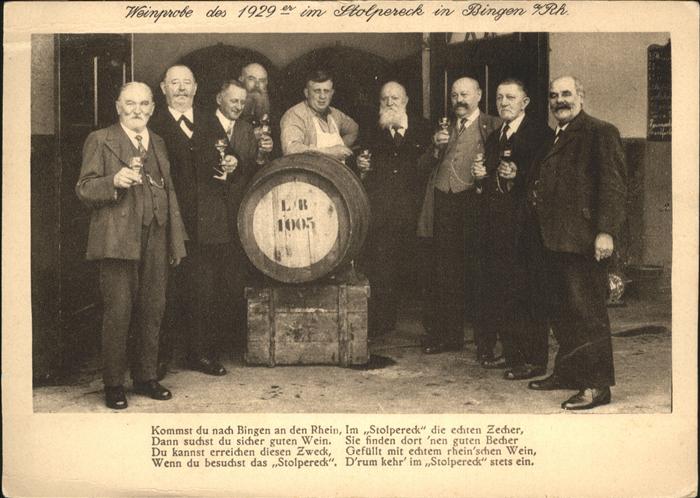 Bingen Rhein Weinprobe im Stolpereck Gedicht