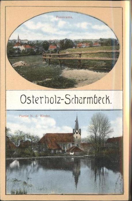 Osterholz-Scharmbeck Panorama Partie an der Kirche Weiher