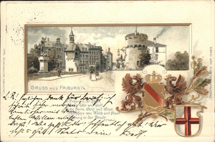 Freiburg Breisgau Kaiserbrücke Martinstor Turm Gedicht Wa