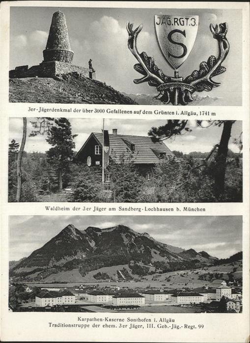 Sonthofen Oberallgaeu Jägerdenkmal auf dem Grünten Karparthen