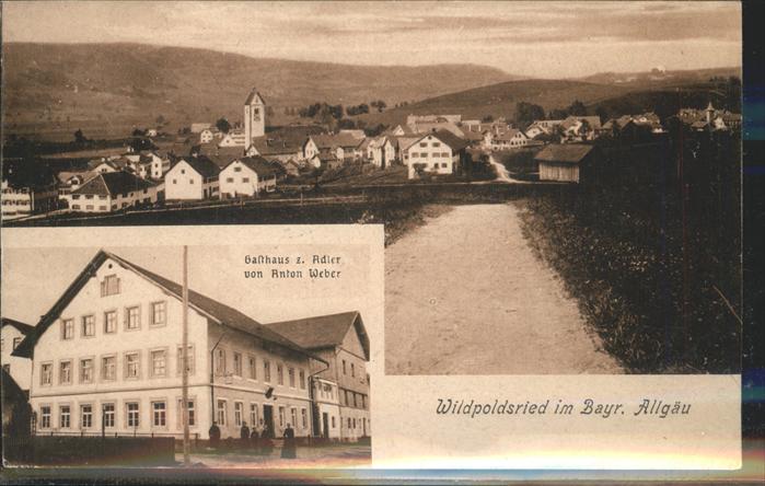 Wildpoldsried Ortsansicht mit Kirche Gasthaus zum Adl