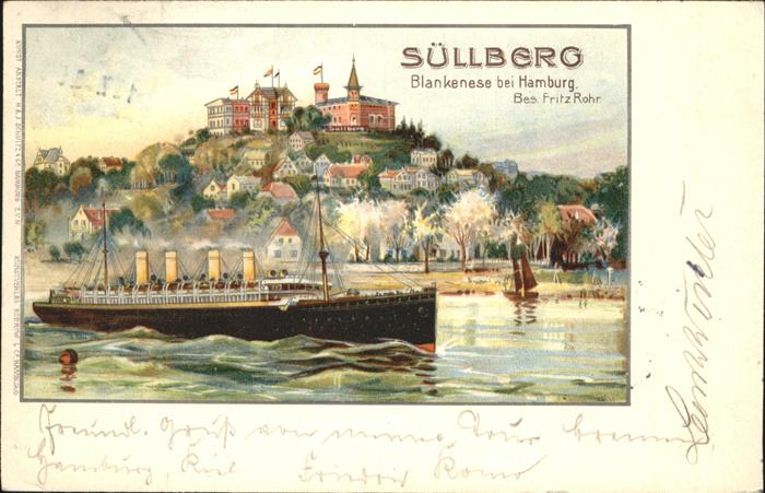 Blankenese Hamburg Süllberg Alster Schiff