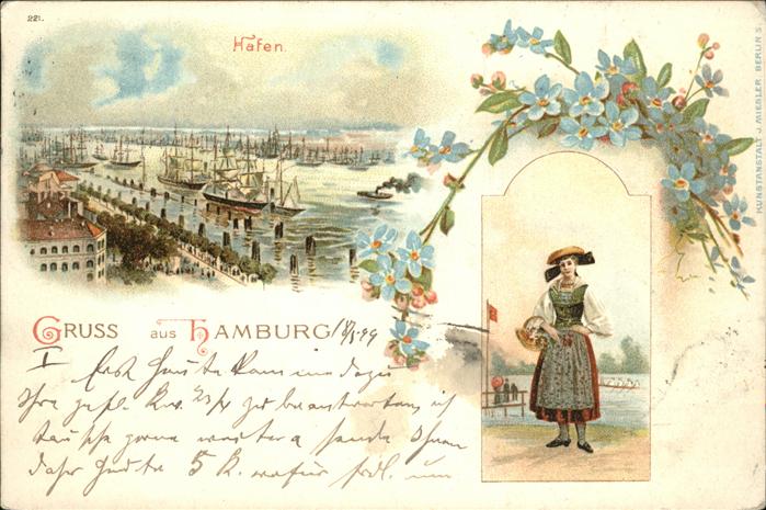 Hamburg Hafenpartie Trachtenmädchen