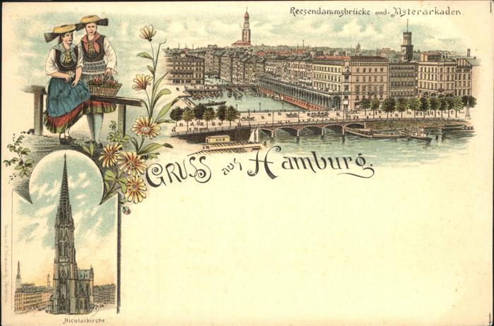 Hamburg Reesendammsbrücke und Alsterarkaden Nic