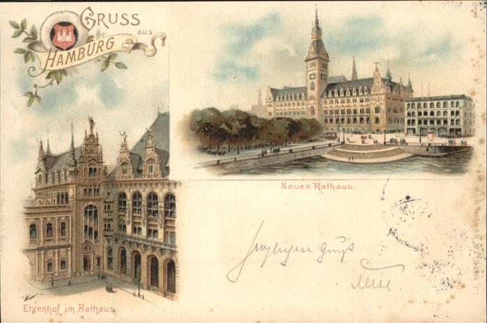 Hamburg Neues Rathaus Ehrenhof im Rathaus