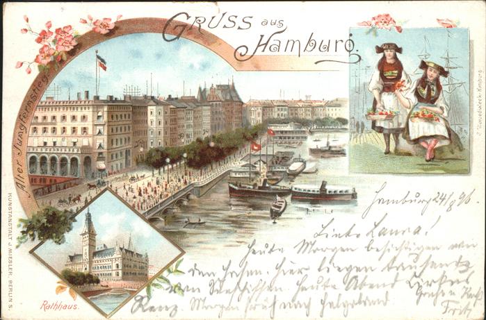 Hamburg Alter Jungfernstieg Rathaus Trachten