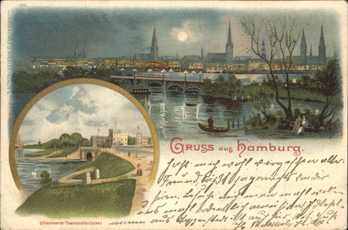 Hamburg Hafenpartie Uhlenhorst Feenteichbrücke