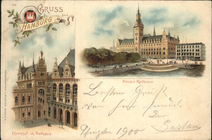 Hamburg Neues Rathaus Ehrenhof im Rathaus
